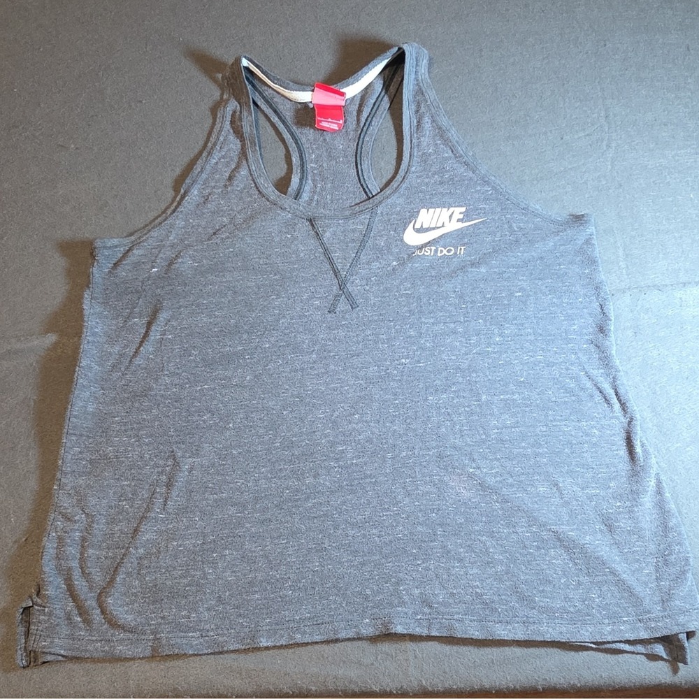 Vintage Nike Just Do It Women's Racerback Tank Breathable Lightweight Gray L